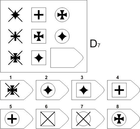 прогрессивные матрицы Равена, серия D, карточка 7